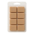 Pack of beige square wax melts in a clear plastic packaging on a white background