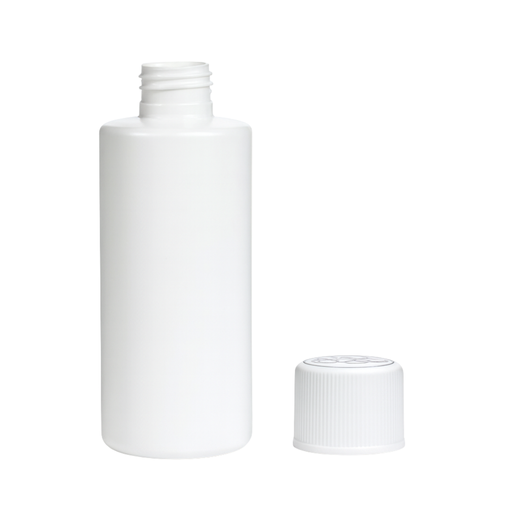 100ml White Gloss Bottle With Child Safety Screw Cap CRC