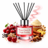 Reed diffuser labeled 'Winter Cherry & Ginger Frosting' with cherry, ginger, and cupcake elements on a white background