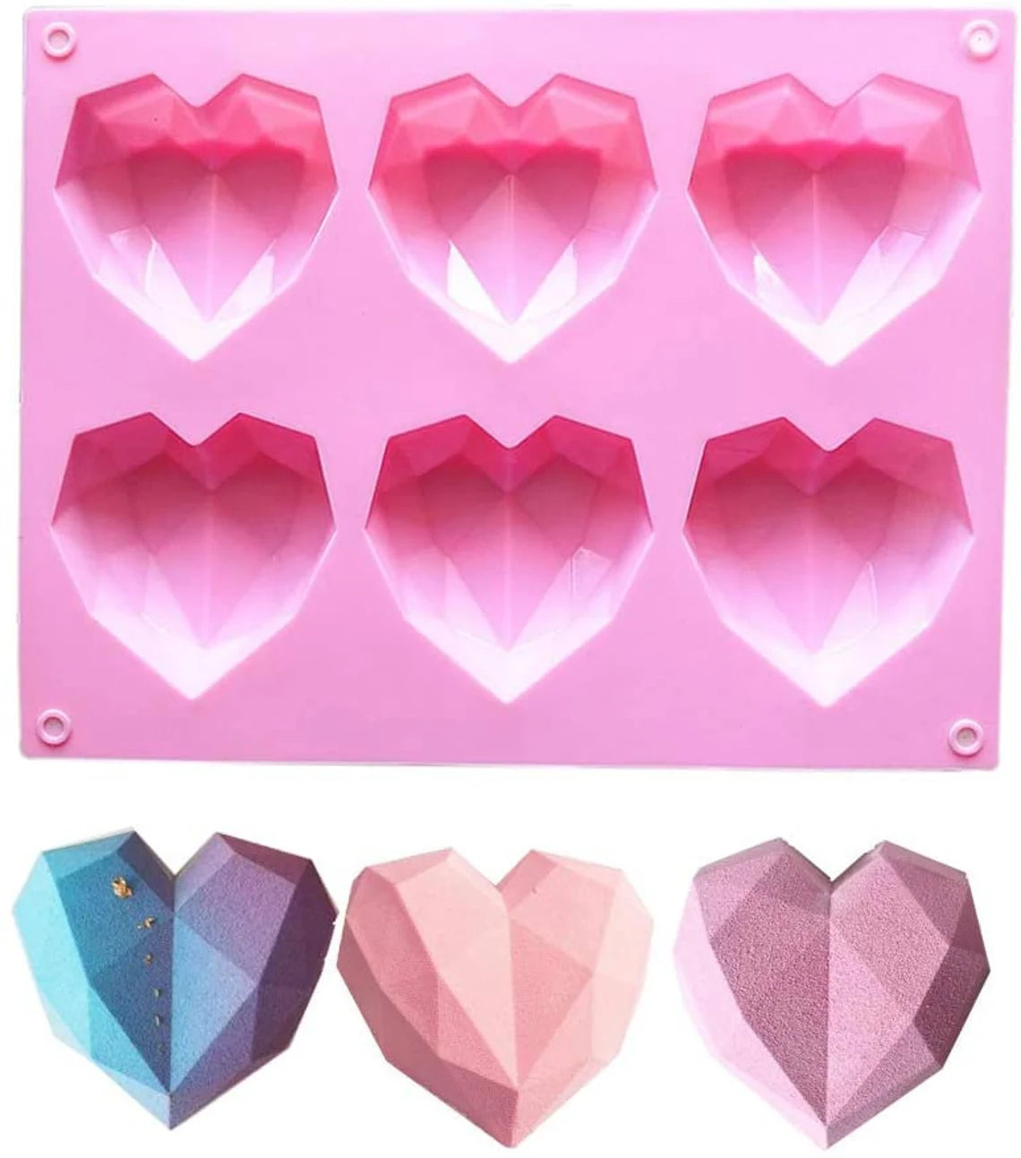 Geometric Diamond Heart Silicone mould