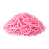 pink soap noodles on a white background